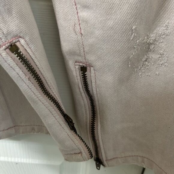 One Teaspoon Distressed Cream Denim Ankle Jeans Pants(Size 26) - Picture 7 of 9